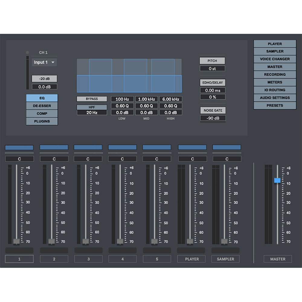 Digital Brain Instruments Podcaster - Podcasting Streaming & Broadcasting Mixer