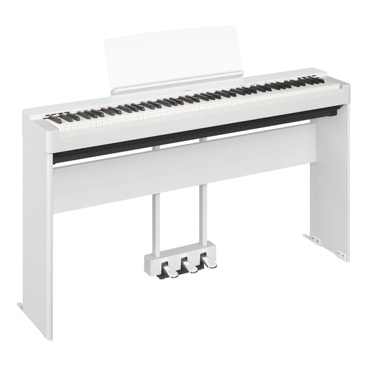 Yamaha P225WH Mid-Level White 88-Note Digital Piano with L200 Stand & LP1 3-Pedal Unit