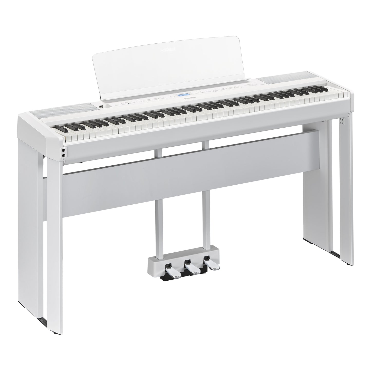 Yamaha P525WH 88-Key Portable Digital Piano White with L515 Stand & LP1 3-Pedal Unit