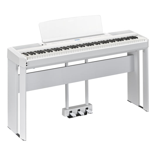 Yamaha P525WH 88-Key Portable Digital Piano White with L515 Stand & LP1 3-Pedal Unit