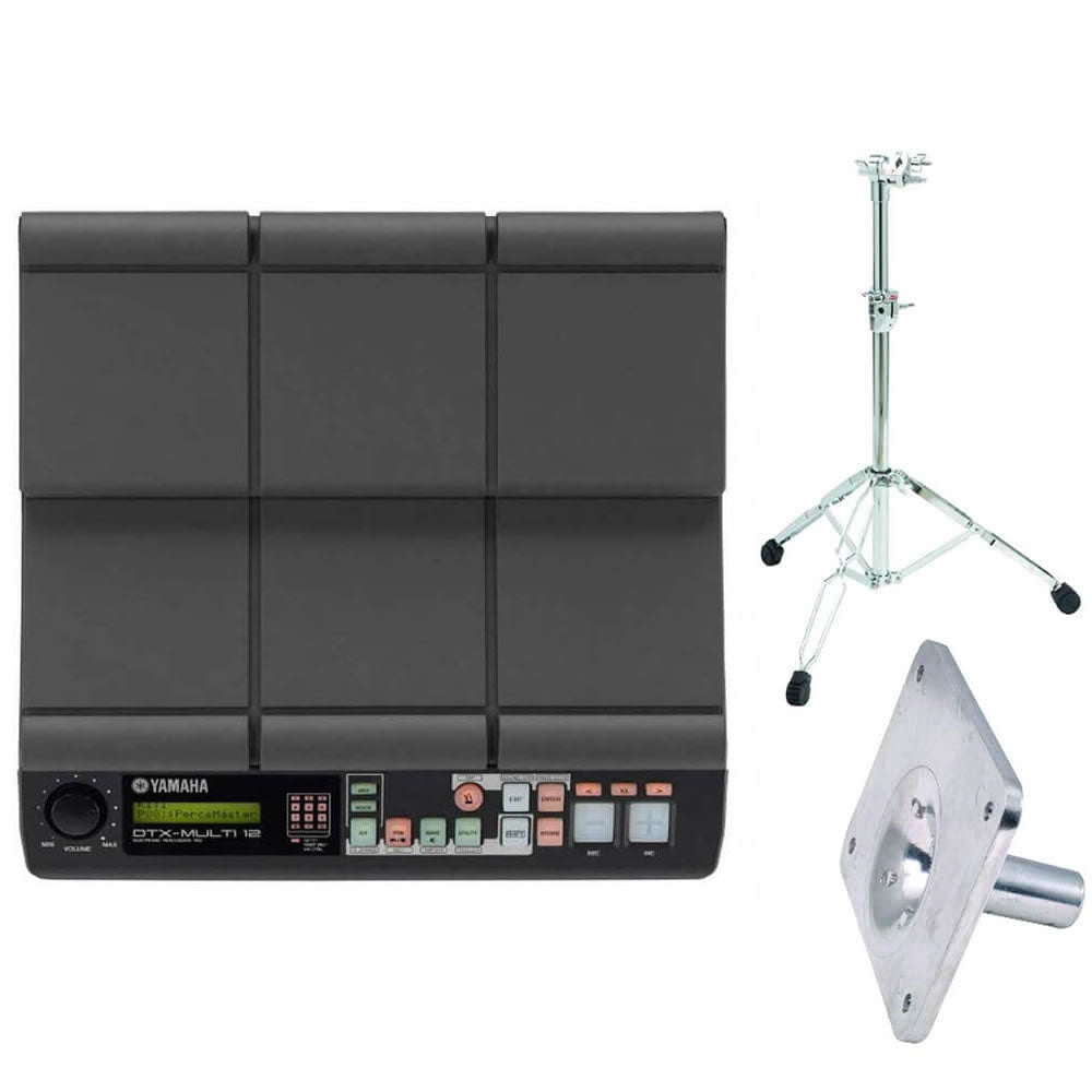 Yamaha DTXM12 Multipad MIDI Drum Controller with Double-Braced Mounting Stand and Mounting Plate