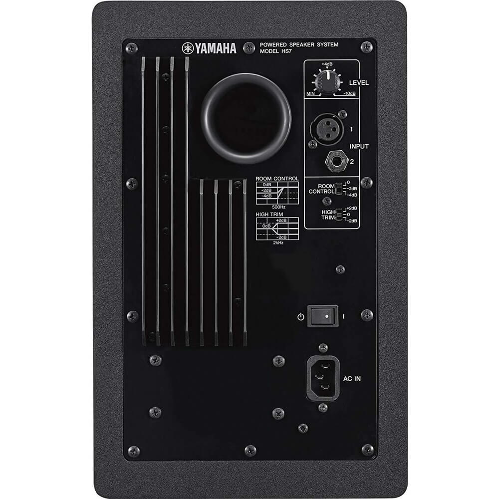 Yamaha HS7 7-Inch Powered Studio Monitor Speaker Black (Pair) with Professional Compact Closed Back Headphones, High Density Studio Monitor Isolation Pads (Pair) and 2 x 20-Foot XLR Cables