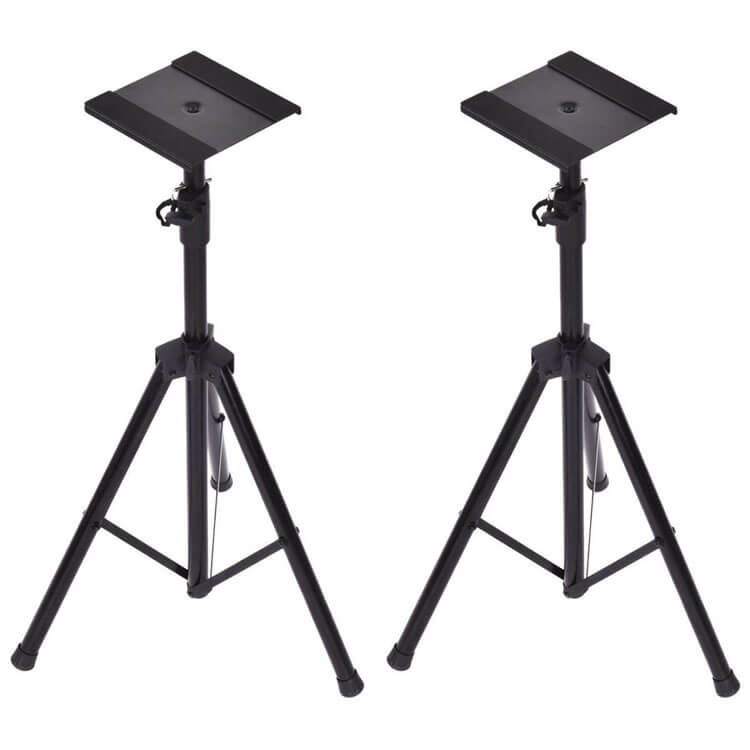 Yamaha HS8 8-Inch Powered Studio Monitor Speaker Black (Pair) with Height Adjustable Speaker Stands, Monitor Isolation Pads, and XLR Cables