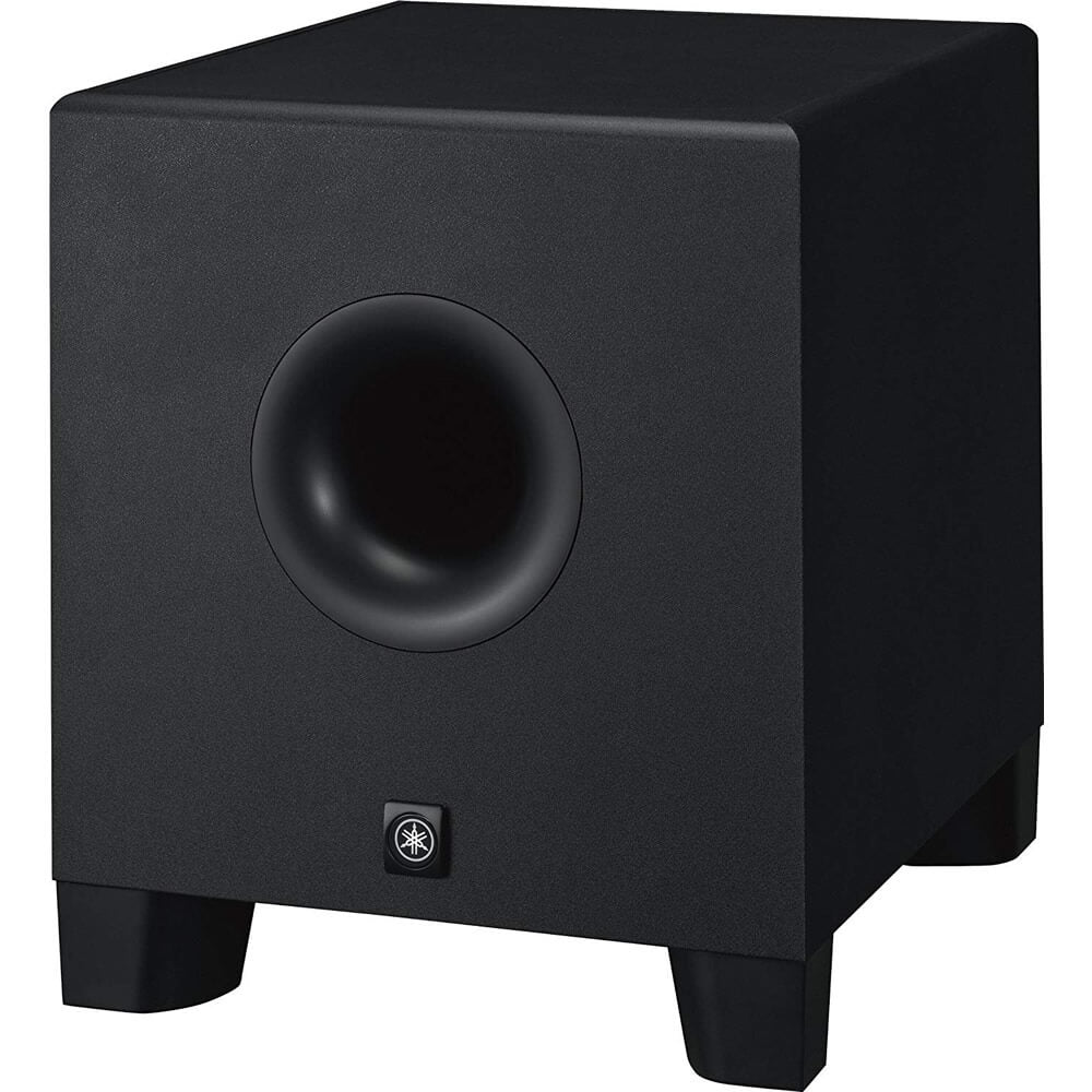 Yamaha HS8S Powered Subwoofer Black bundled with Subwoofer Isolation Pad and 2 x 20-Foot XLR Cables