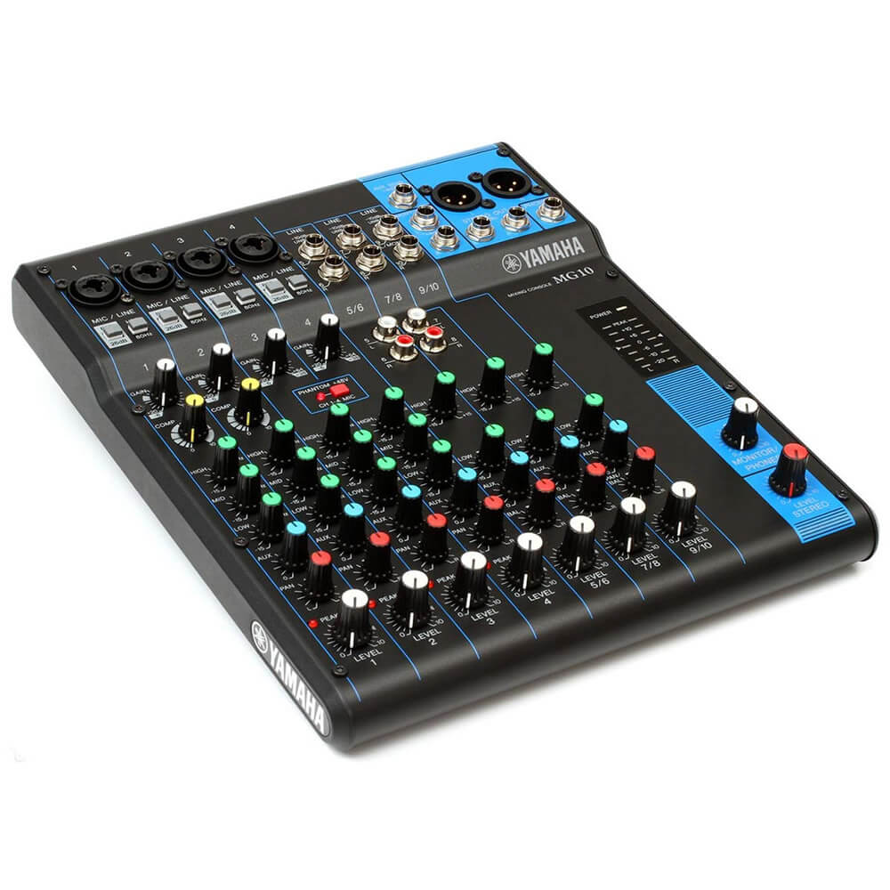 Yamaha MG10 Yamaha MG10 10-Channel Stereo Mixer with 2 x 15-Foot XLR Cables