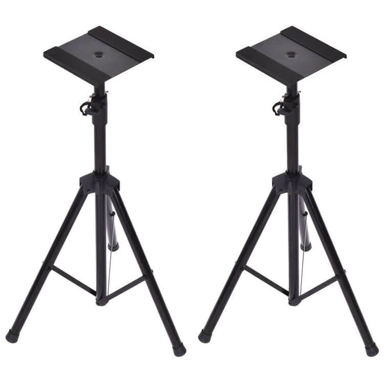 Yamaha HS8W 8-Inch Powered Studio Monitor Speaker White (Pair) with Height Adjustable Speaker Stands, Monitor Isolation Pads, and XLR Cables