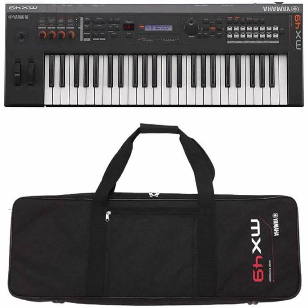 Yamaha MX49BK 49-Key Keyboard Synthesizer Black with Yamaha MX49 Black Gig Bag