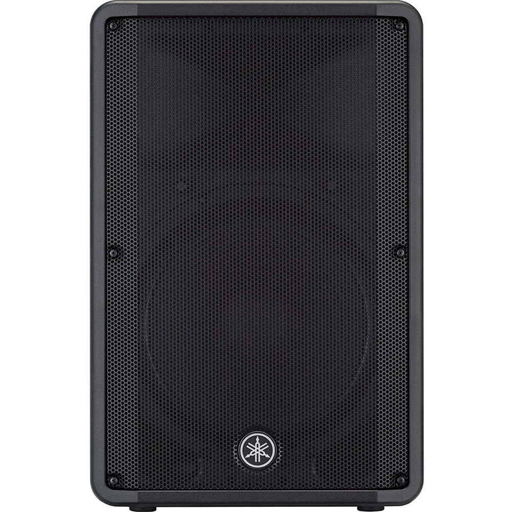 Yamaha DBR15 15-Inch 2-Way 1000-Watt Powered Speaker Pair Bundle with Pair of Height Adjustable Tripod Speaker Stands, and 2 x 15ft XLR Cables