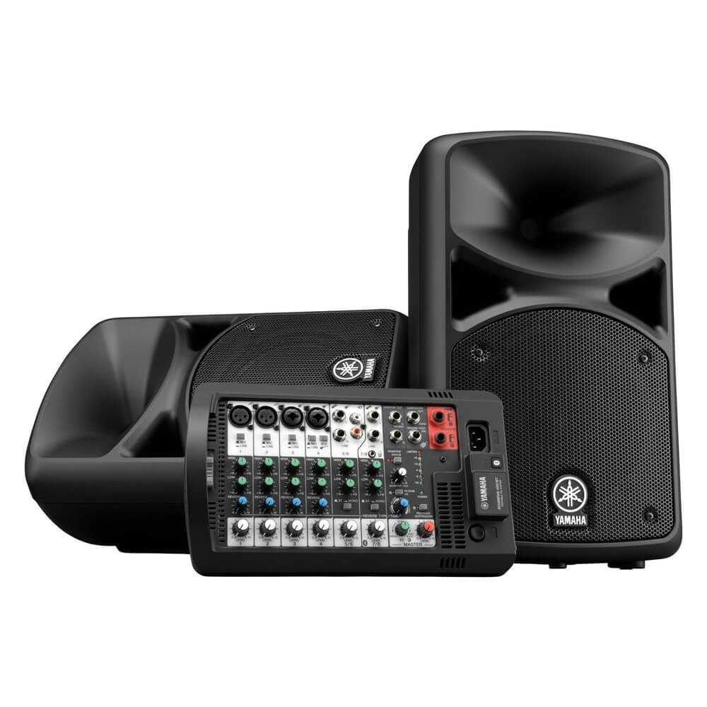 Yamaha STAGEPAS 600BT Portable PA System with Bluetooth Bundled with Dynamic Handheld Mic 3-Pack and 2 x 20-Foot XLR Cables