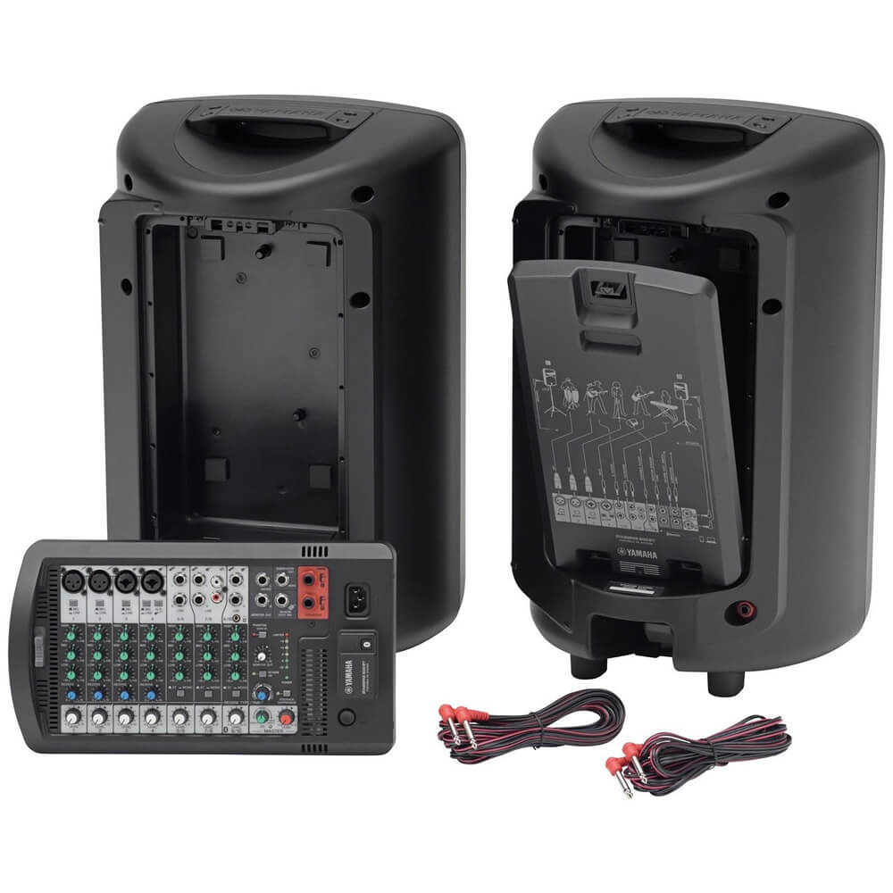 Yamaha STAGEPAS 600BT Portable PA System with Bluetooth Bundled with Dynamic Handheld Mic 3-Pack and 2 x 20-Foot XLR Cables