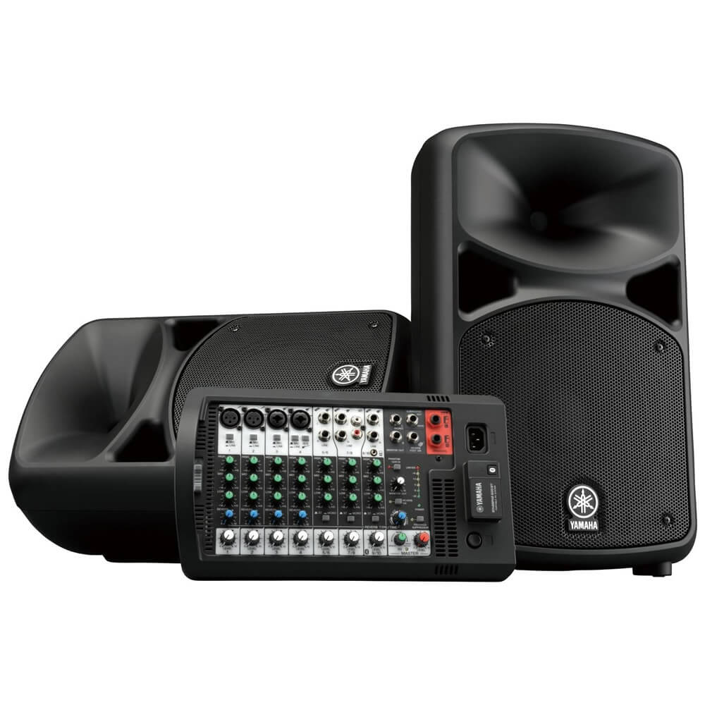 Yamaha STAGEPAS 400BT Portable PA System with Bluetooth Bundled with Dynamic Handheld Mic 3-Pack and 2 x 20-Foot XLR Cables