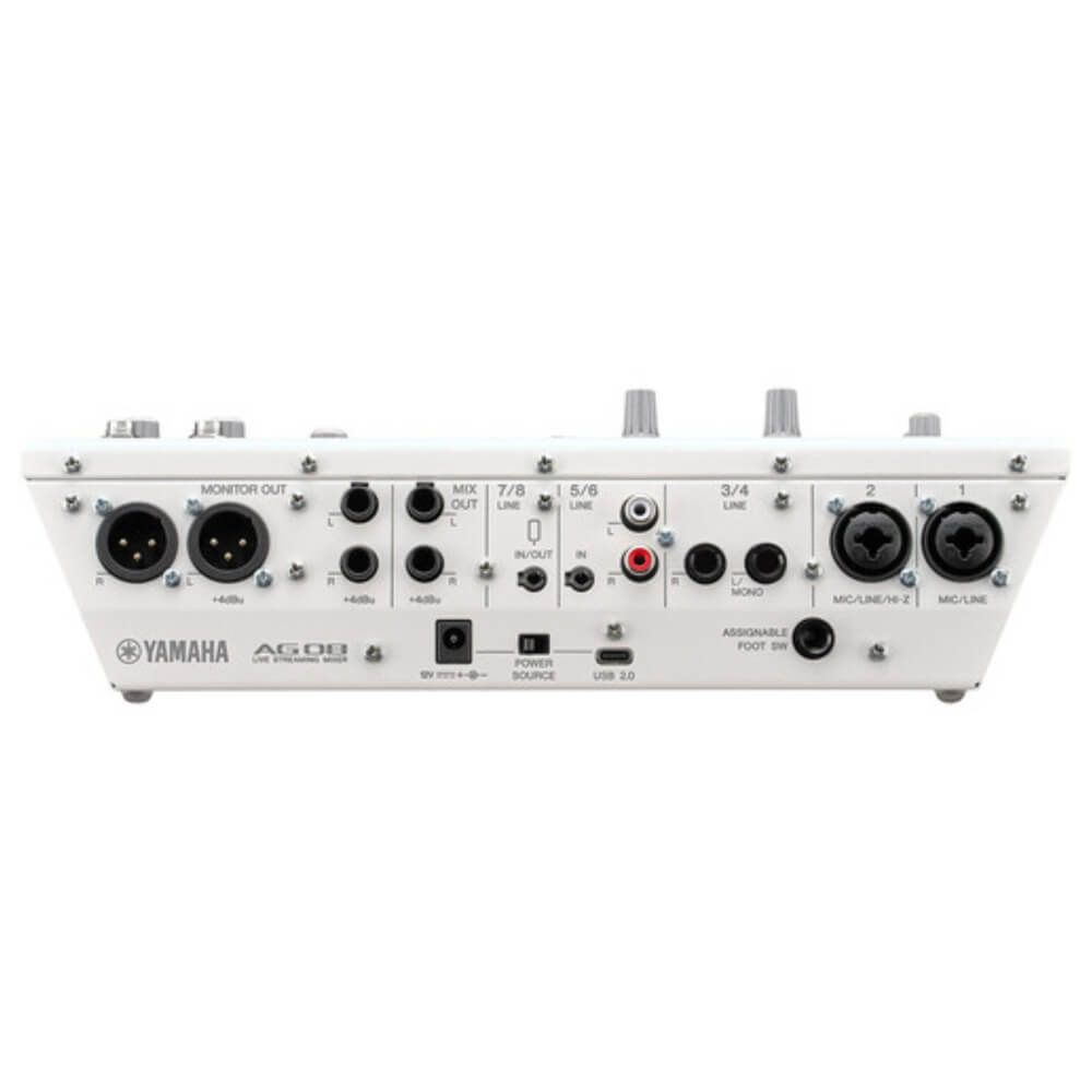 Yamaha AG08 Live Streaming Mixer8-Channel Mixer USB Interface White