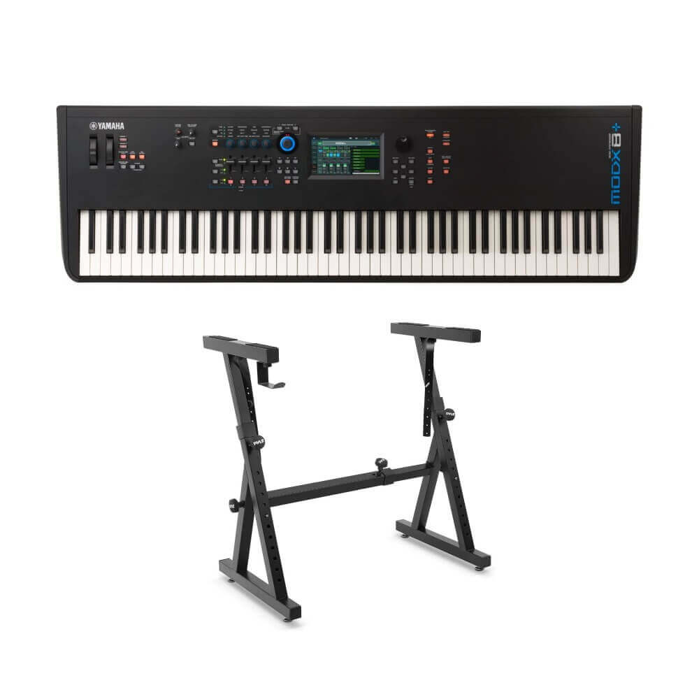 Yamaha MODX8+ 88-Key Semi-Weighted Action Keyboard Synthesizer with Heavy Duty Z-Style Keyboard Stand