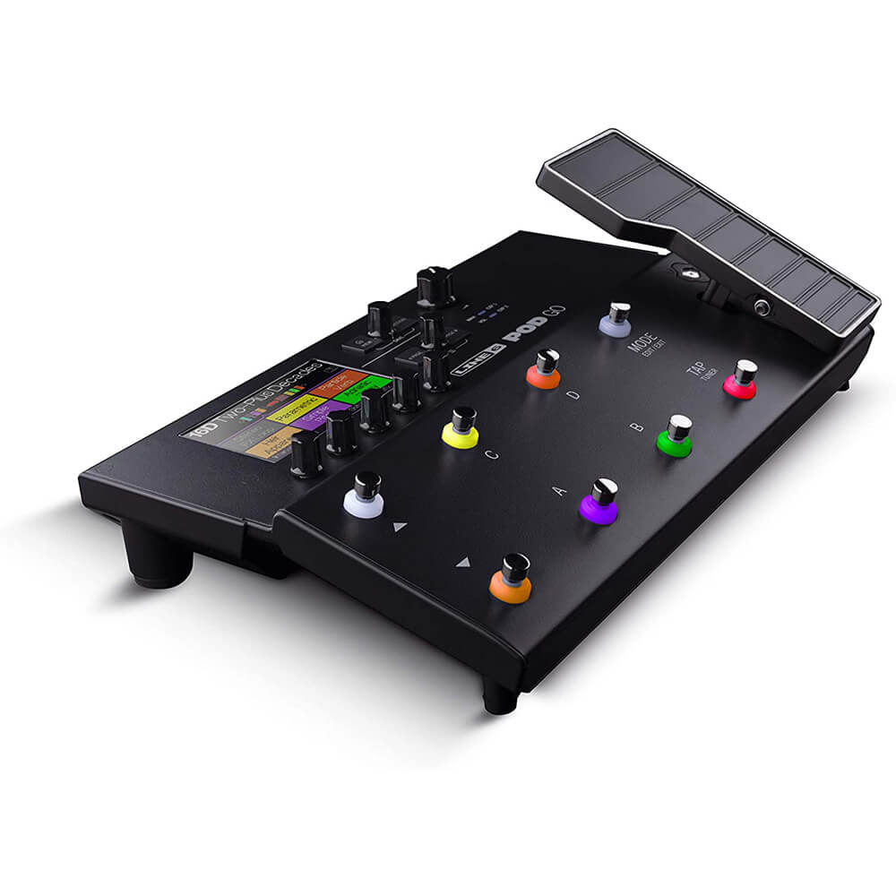 Line 6 Pod Go Guitar Multi-effects Floor Processor with 2 x  10-FT Guitar Cables, Clip on Electric Tuner, and Polishing Cloth