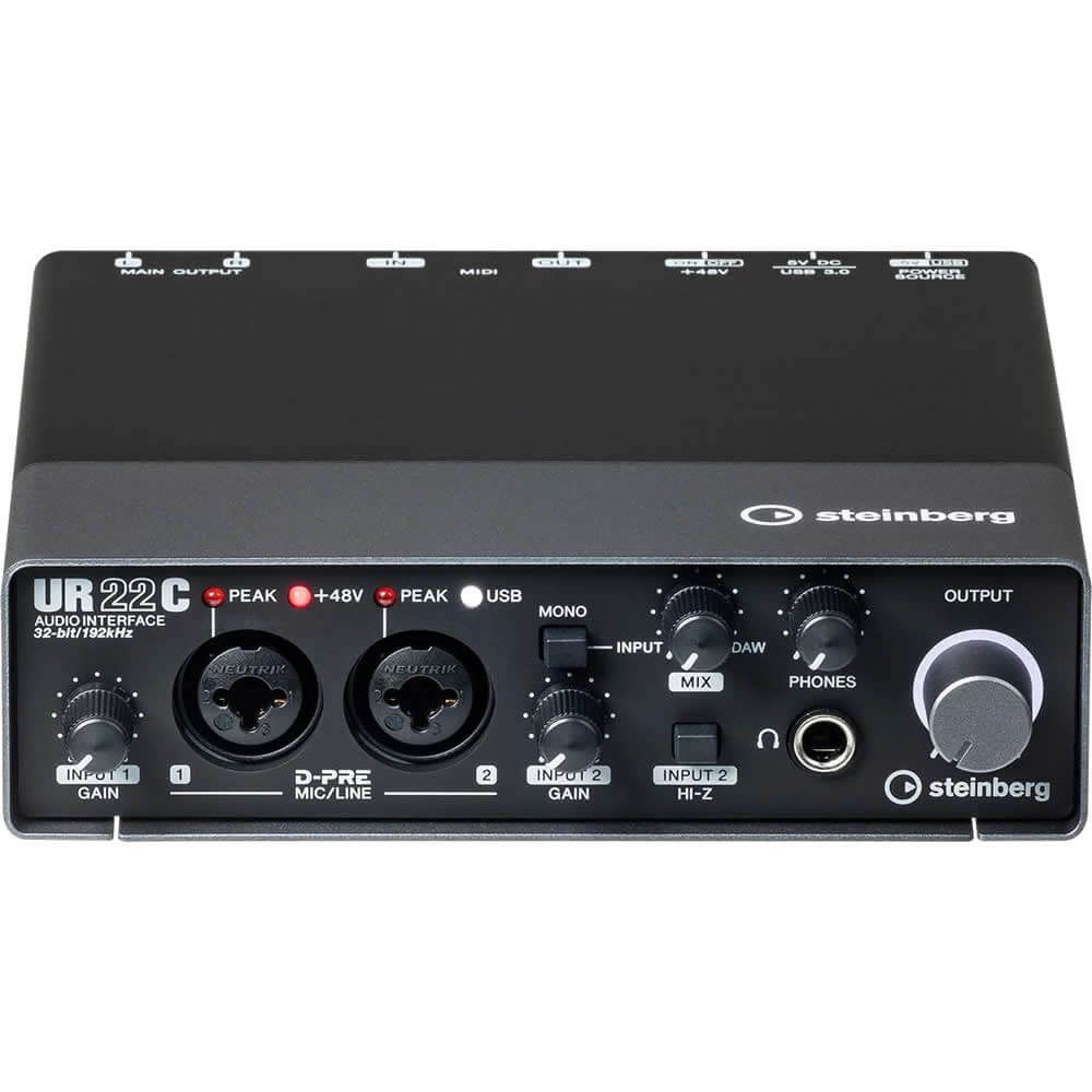 Steinberg UR22C 2x2 USB 3.0 Audio Interface with Cubase AI and 2 x 15ft XLR Cables