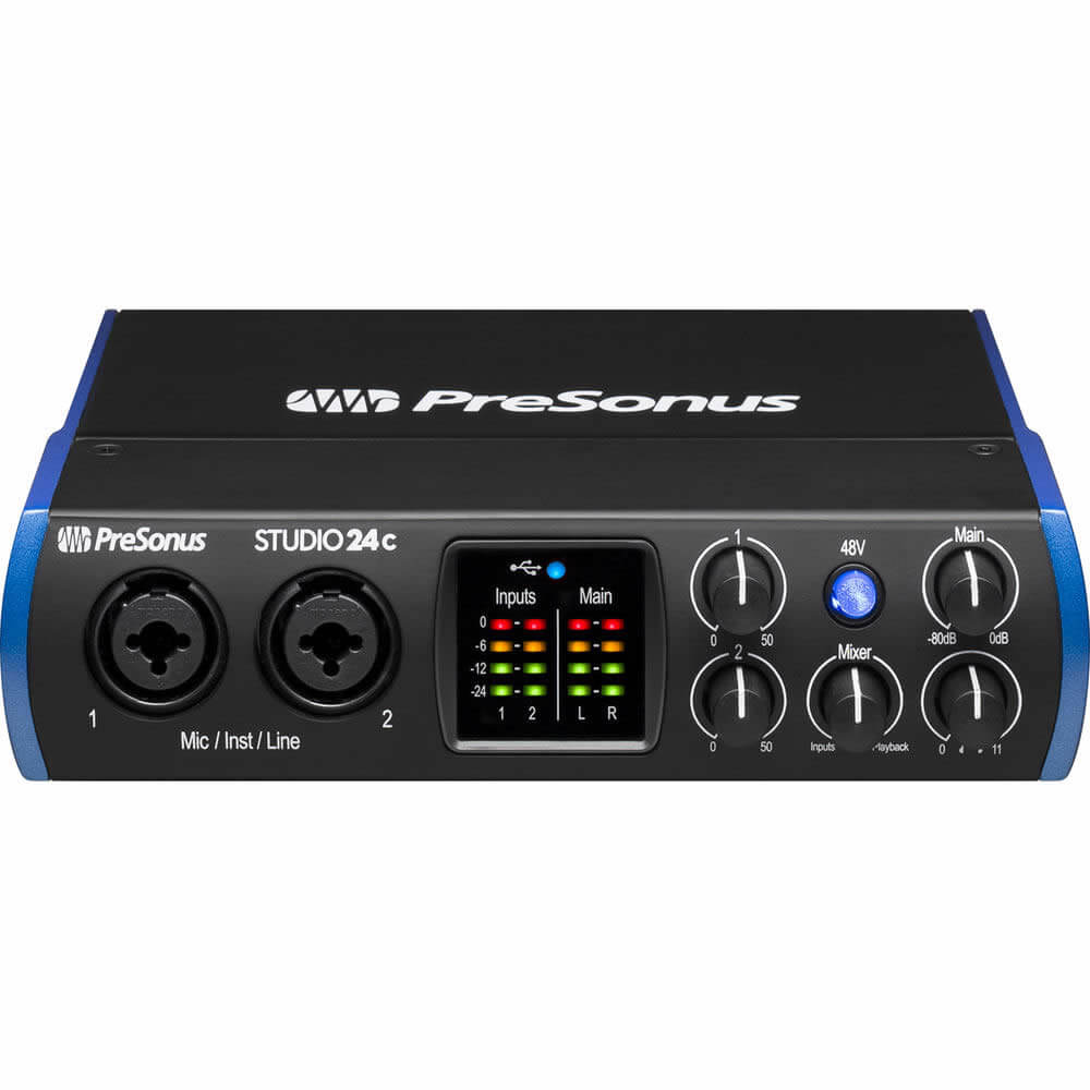 Presonus Studio 24C 2x2 USB Type-C Audio MIDI Interface with StudioOne Artist Software