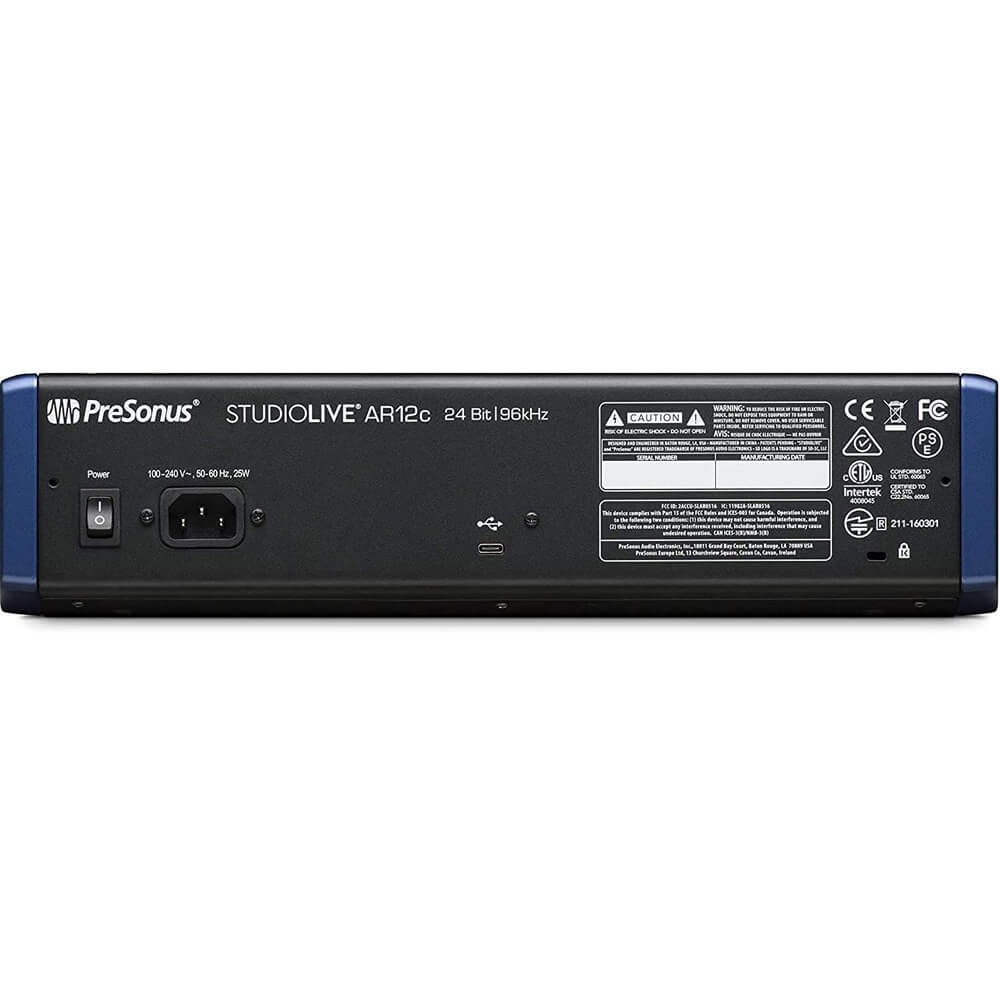 Presonus Studiolive AR12c 14-Channel Hybrid Digital-Analog Performance and Recording Mixer Bundle with 2 x 15ft XLR Cables and Genesis Tech Polishing Cloth