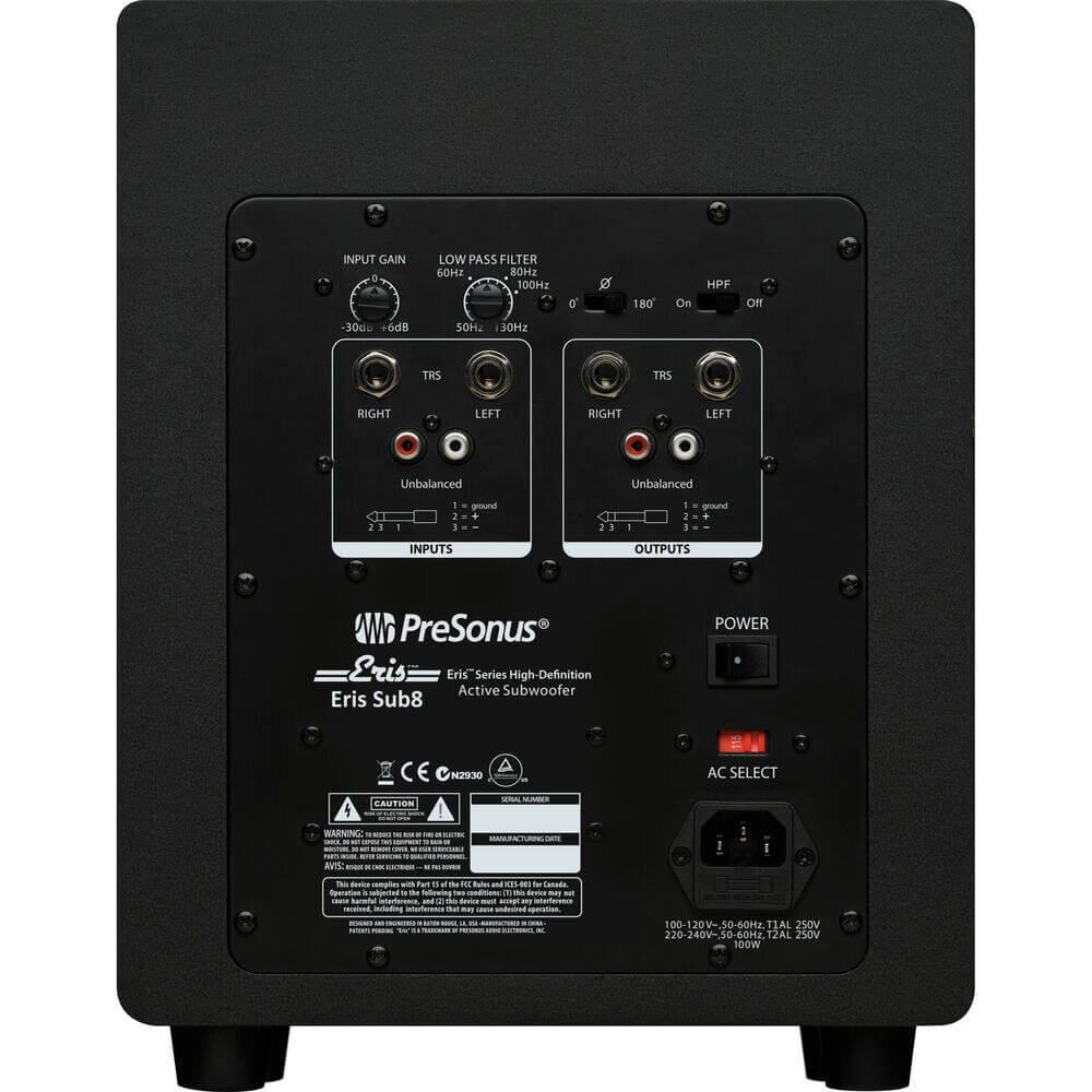 PreSonus Eris Sub8 Compact Powered Studio Subwoofer
