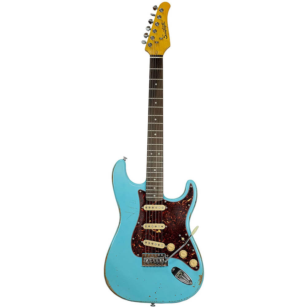 Sawtooth ES Relic Electric Guitar Aero Blue with Tortoise Pickguard and Pro Series Gig Bag ST-ESAR-BLT
