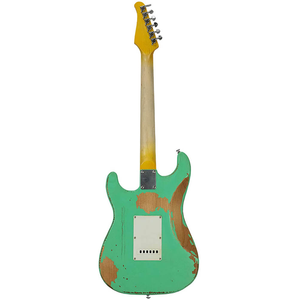 Sawtooth ES Relic Electric Guitar Surf Green with Tortoise Pickgard and Pro Series Gig Bag ST-ESAR-SGRT