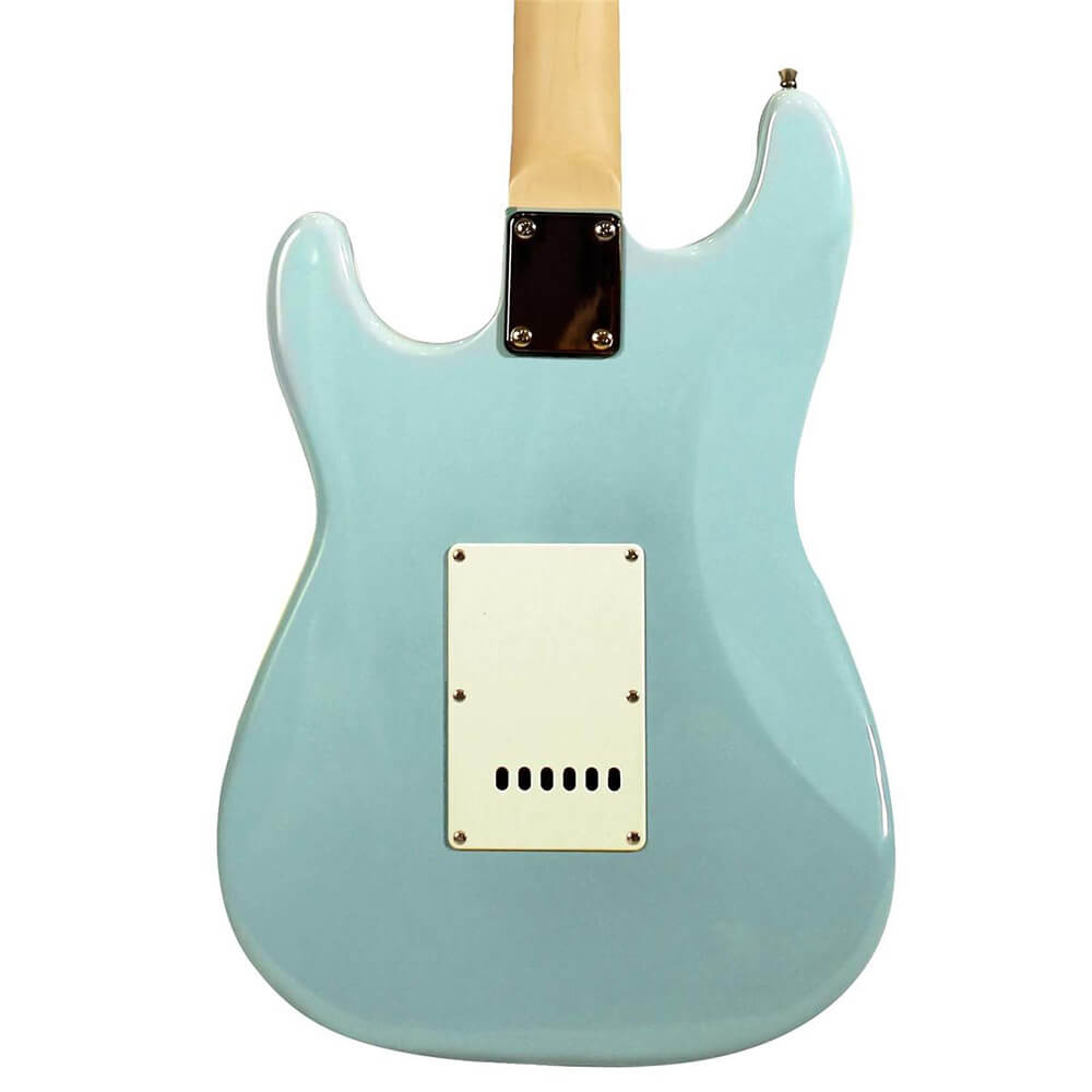 Sawtooth Strat Style Electric Guitar Daphne Blue with Pearl White Pickguard ST-ES-DBLP