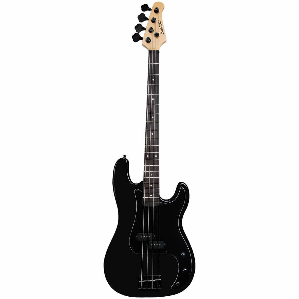 Sawtooth Electric Bass Guitar Satin Black with Gig Bag, Strap, Tuner, Cable & Picks ST-PB-STNBKB-KIT-1