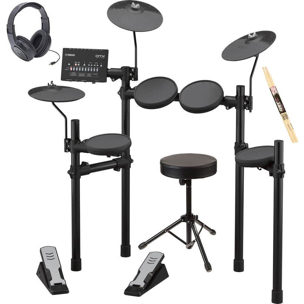 Yamaha DTX402K Electronic Drum Set with Free Drum Sticks, Stereo Headphones  and Universal Drum Throne