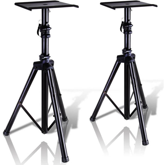 Height Adjustable Tripod Speaker Stands with Mounting Plate (Pair)