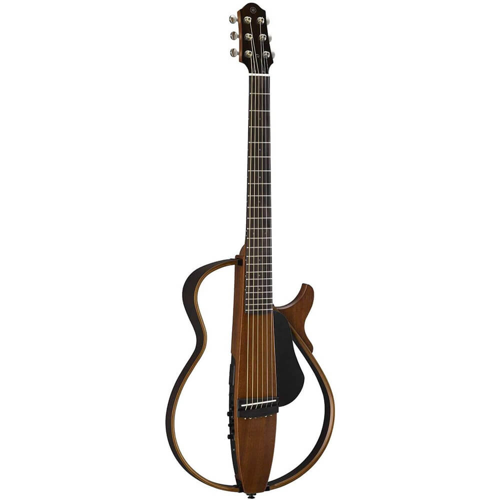 Yamaha SLG200S NT Steel String Silent Acoustic Electric Guitar Natural with the Sawtooth 10W Electric Guitar Amplifier, Gig Bag, Stand, Tuner, Strap, Guitar Picks, String Winder and Polishing Cloth