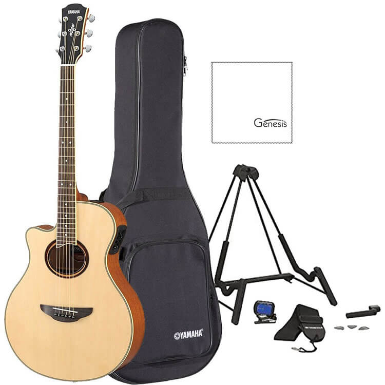 Yamaha APX700IIL Left-Handed Acoustic-Electric Guitar with Gig Bag, Guitar Stand, Tuner, Strap and Guitar Picks