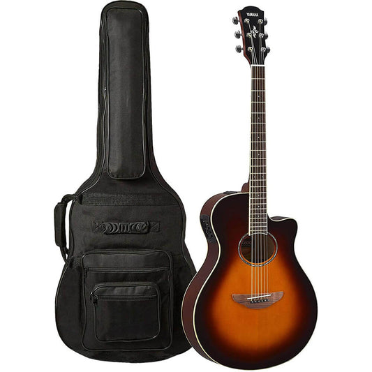 Yamaha APX600 OVS Thinline Cutaway Acoustic Electric Guitar (Old Violin Sunburst) with FREE Padded, 6-Pocket Guitar GigBag