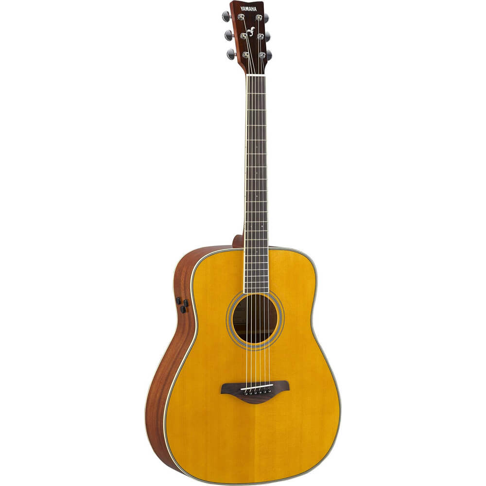 Yamaha FG-TA VT TransAcoustic Dreadnought Acoustic-Electric Guitar Vintage Tint Bundled with Gig Bag, Stand, Tuner, Strap, Guitar Picks, String Winder and Polishing Cloth
