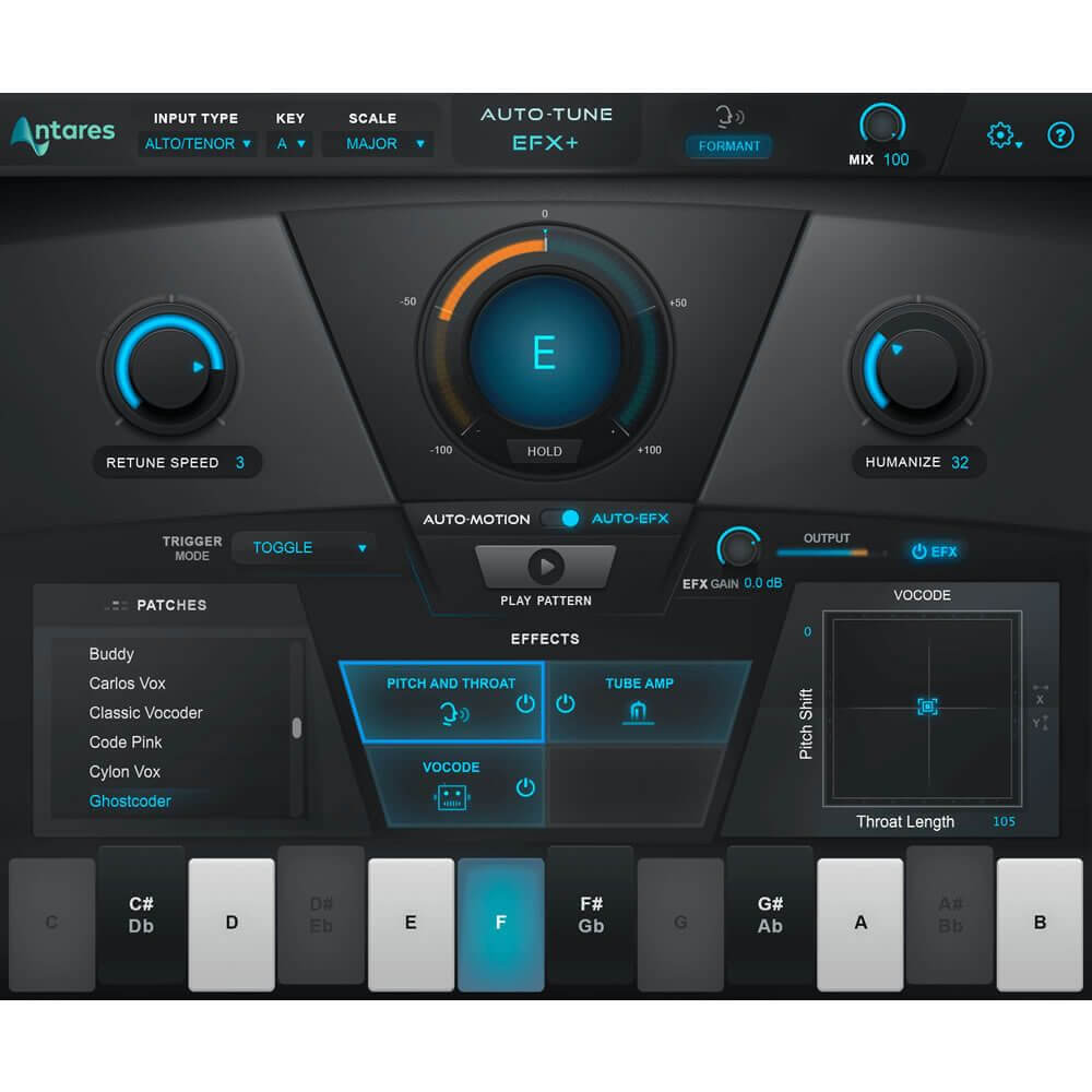 Antares Auto-Tune EFX+ Pitch Correction, Doubling, Vocoding, Tube-style Saturation and More Software Plug-in (Download Card)