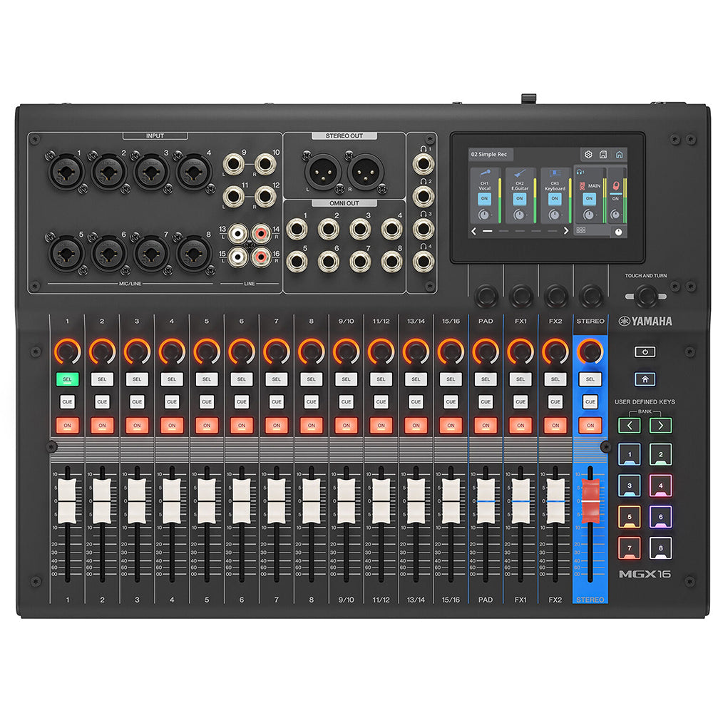 Yamaha MGX16 B 22ch Digital Mixing Console w/ Dual USB-C Audio Interface - Black