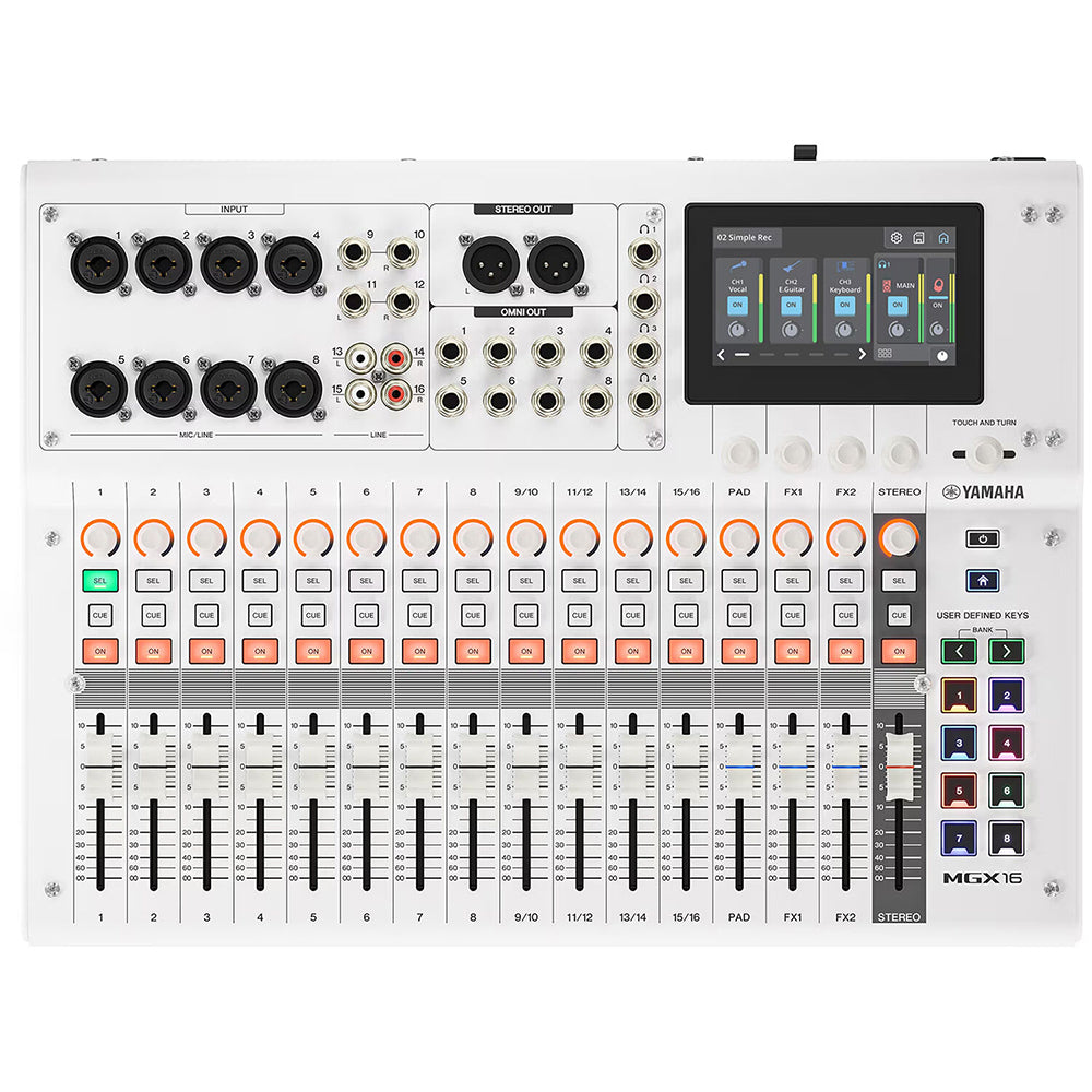 Yamaha MGX16 W 22ch Digital Mixing Console w/ Dual USB-C Audio Interface - White