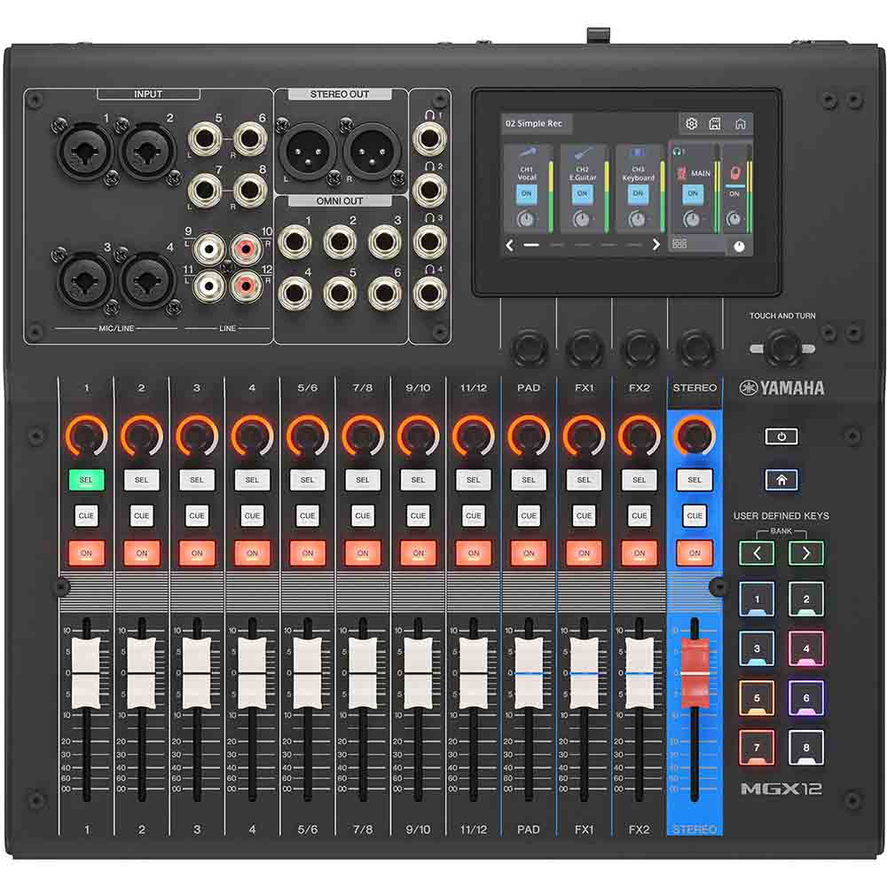 Yamaha MGX12 B 18ch Digital Mixing Console w/ Dual USB-C Audio Interface - Black