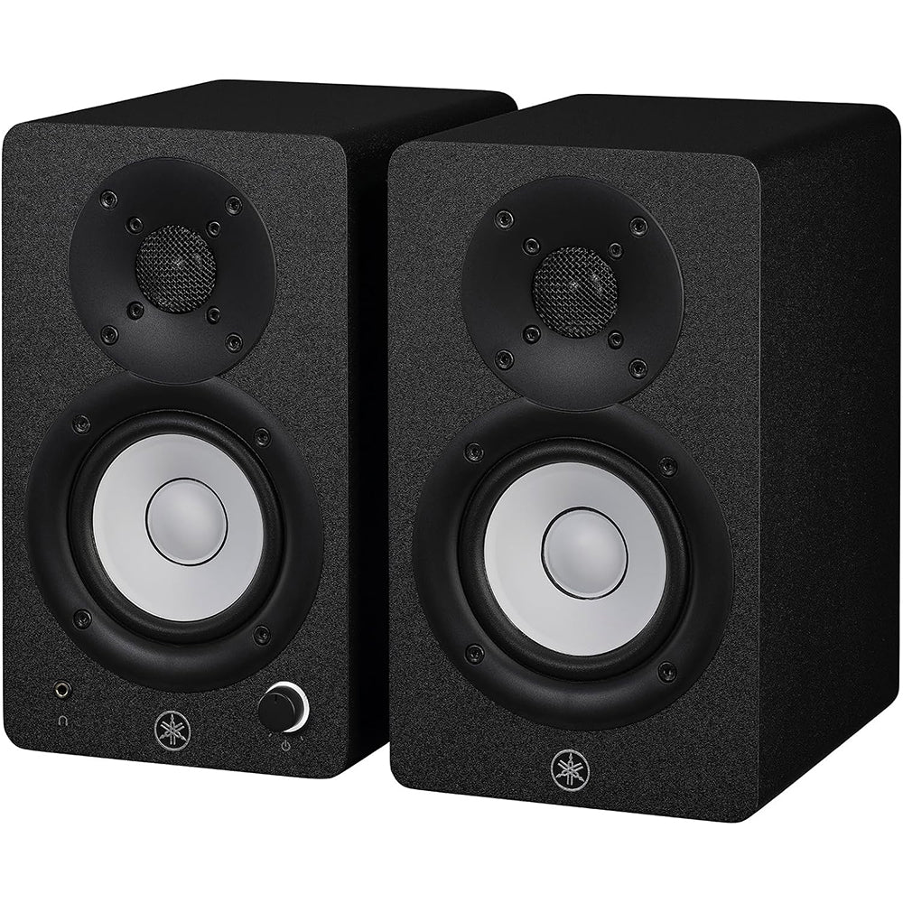 Yamaha HS3B 3.5" Powered Studio Monitors Pair Black Bundle with 2 XLR Cables