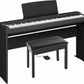P225BLB Bundle with P225B Digital Piano, L200 Piano Stand, and BB1 Piano Bench - Black