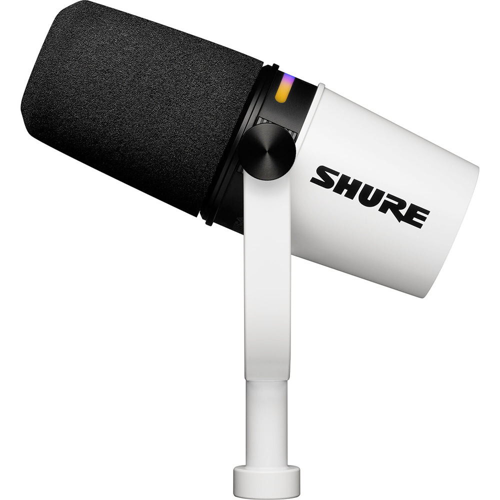 Shure MV7 Plus Podcast Mic White USB-C / XLR Outs LED Touch DSP (MV7-PLUS-W-U)