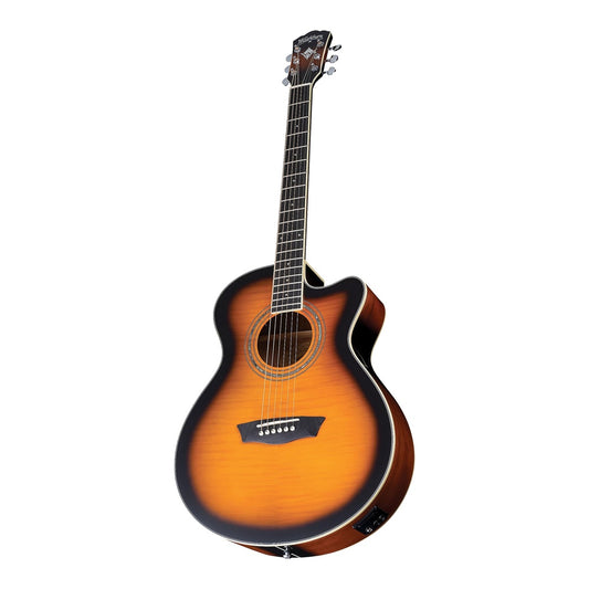 Washburn EA15 Festival Series Mini Jumbo Cutaway Acoustic Electric Guitar - Tobacco Burst