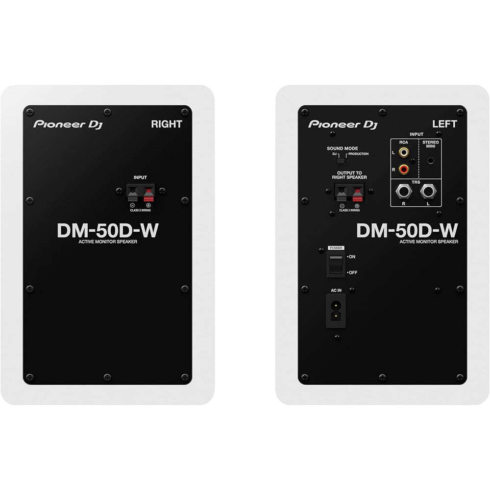 Pioneer DJ DM-50D-W Two-Way Active Monitor Pair White