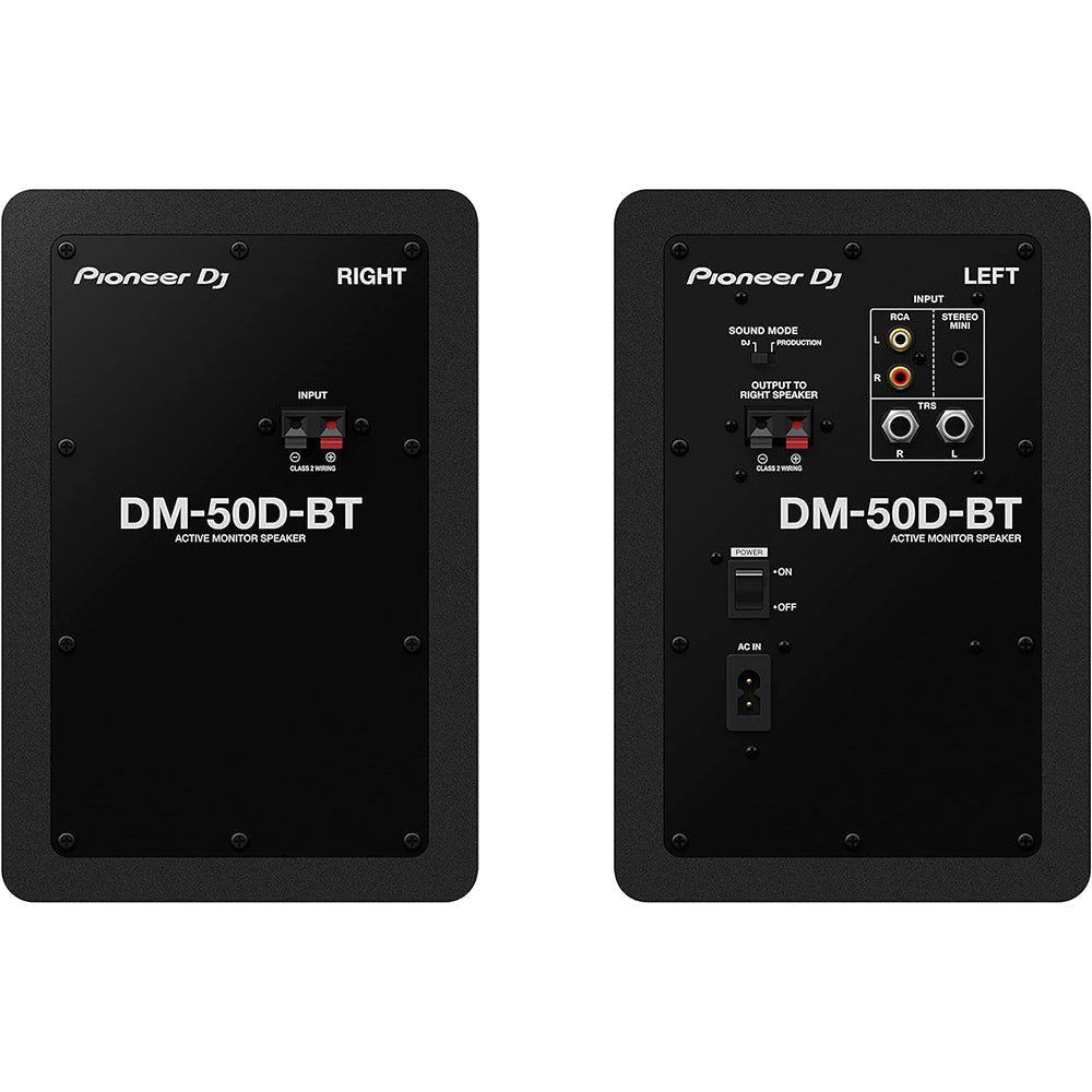 Pioneer DJ DM-50D-BT Two-Way Active Monitor Pair with Bluetooth Black