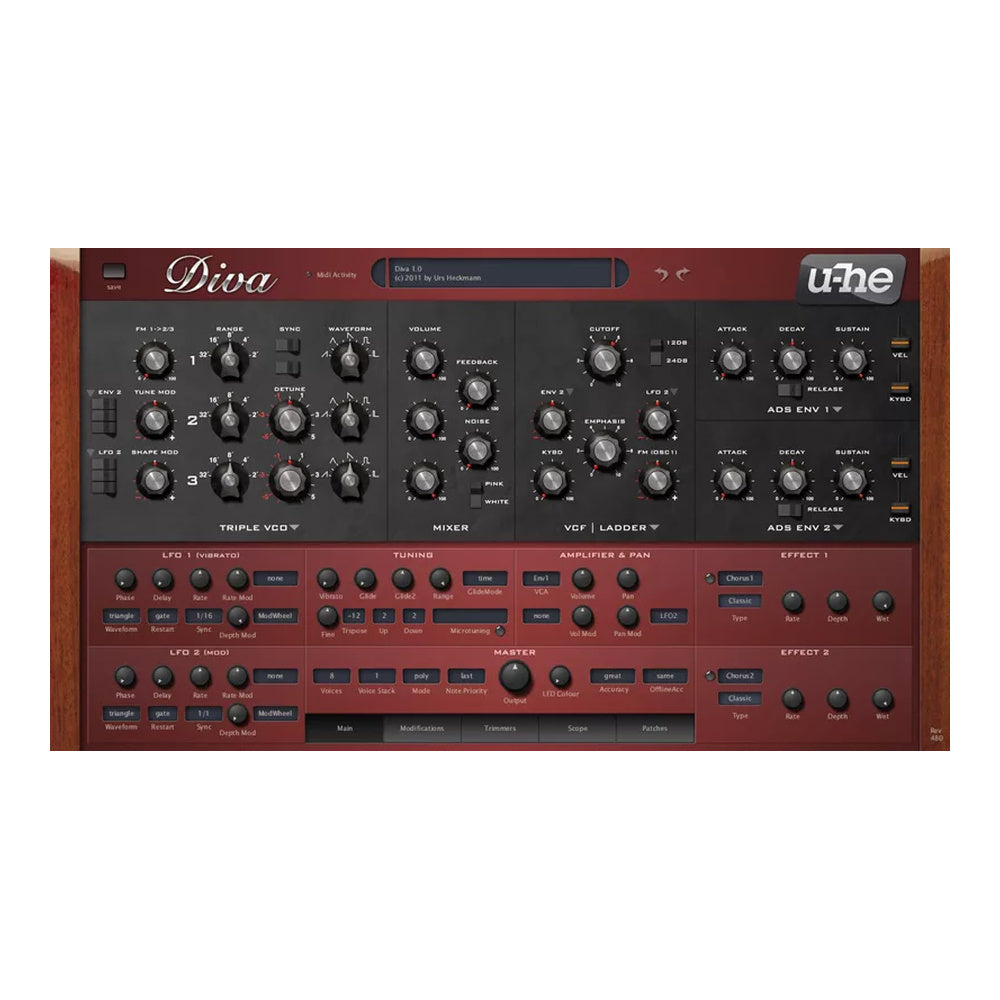 u-he Diva - Premium Analog-Modeling Synthesizer Emulator
