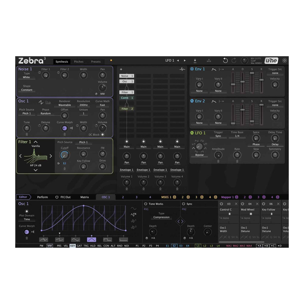 u-he Zebra 3 - Modular Virtual Synthesizer with Wavetable and Deep Modulation Math