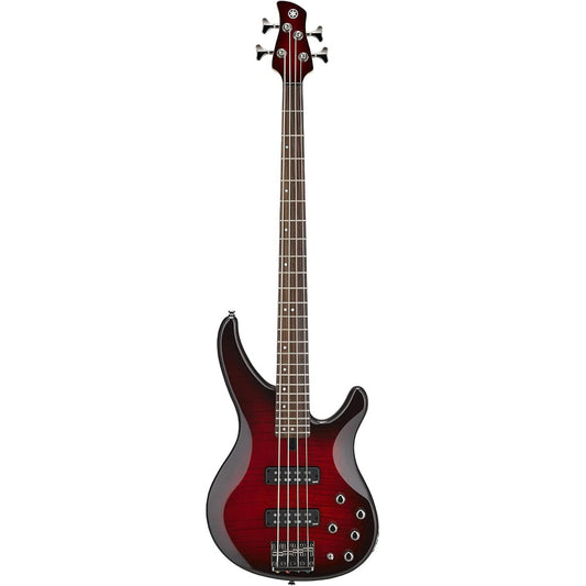 Yamaha TRBX604FM DRB 4-String Flamed Maple Bass Guitar - Dark Red Burst