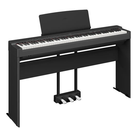 Yamaha P225B Mid-level Black 88-Note Digital Piano with L200 Stand & LP1 3-Pedal Unit