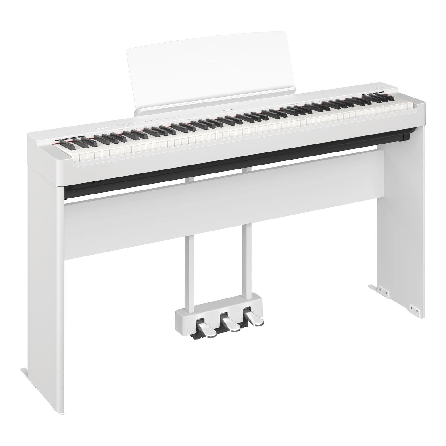 Yamaha P225WH Mid-Level White 88-Note Digital Piano with L200 Stand & LP1 3-Pedal Unit