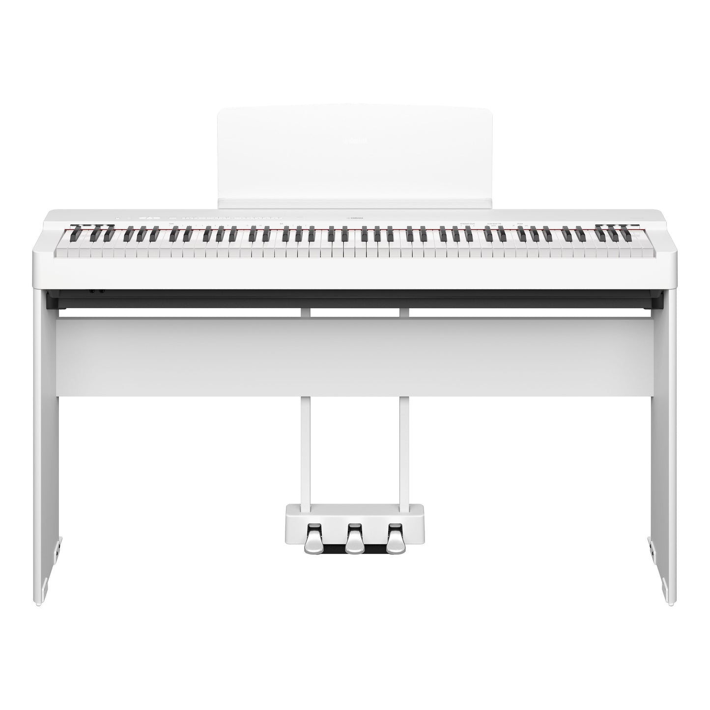 Yamaha P225WH Mid-Level White 88-Note Digital Piano with L200 Stand & LP1 3-Pedal Unit