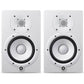 Yamaha HS7W 7-Inch Powered Studio Monitor Speaker White (Pair) with Height Adjustable Speaker Stands, Monitor Isolation Pads, and XLR Cables