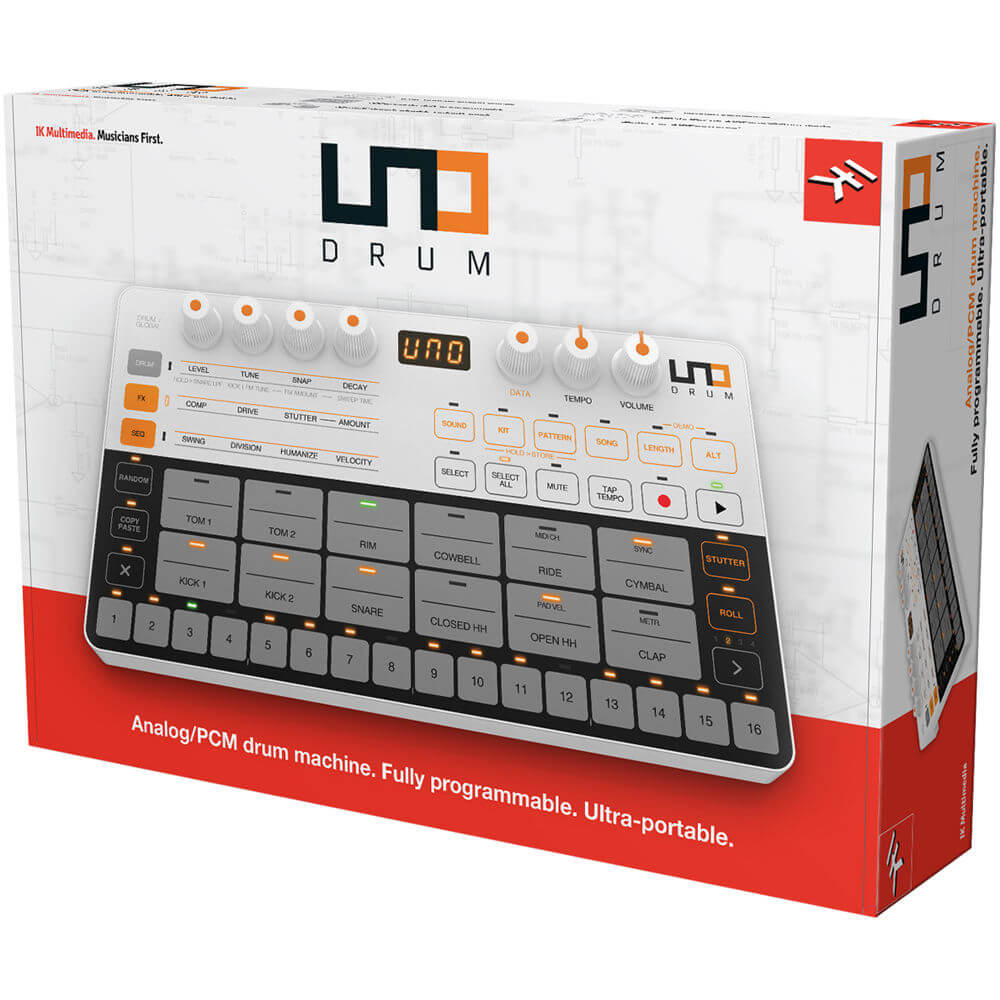 IK Multimedia UNO Drum Portable Analog PCM Drum Machine IP-UNO